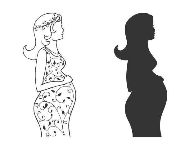 一个怀孕女孩的剪影图片下载