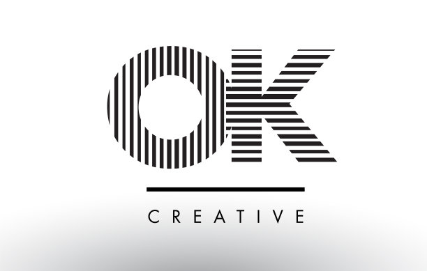 好吧好吧黑白线字母标志设计图片下载