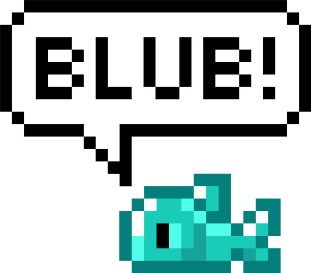 像素可爱的鱼说blub 8位图片下载