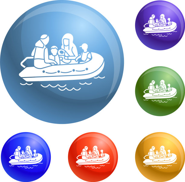 移民家庭船图标集图片下载