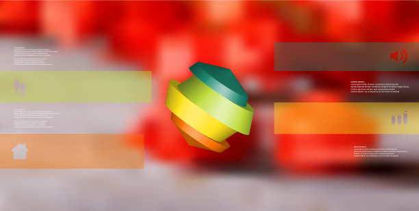 3d信息图表模板与圆形图片下载