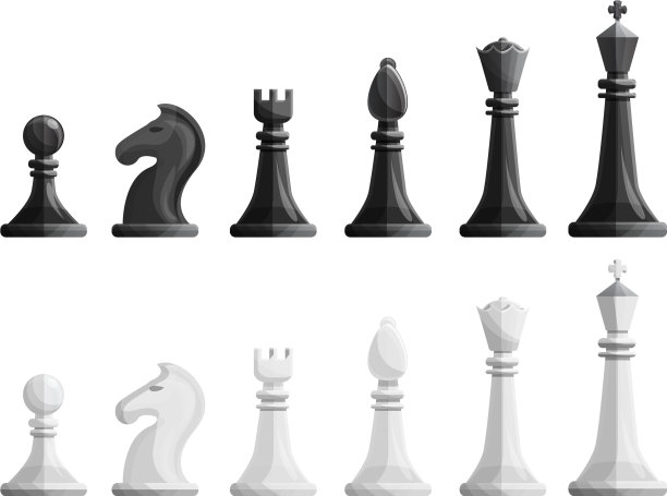 卡通风格国际象棋图标集图片下载