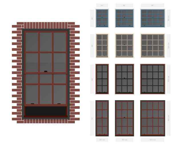 单悬式殖民风格典型的窗户设置图片下载