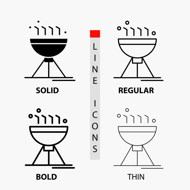 烹饪烧烤野营食物烧烤图标在薄图片下载