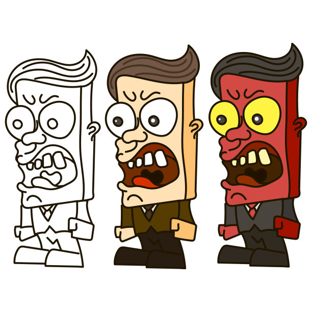 白色背景下愤怒的老板图片下载