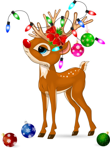 鹿用鹿和圣诞装饰图片下载