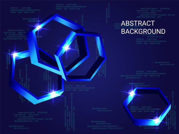 金属多边形在背景上闪闪发光图片下载