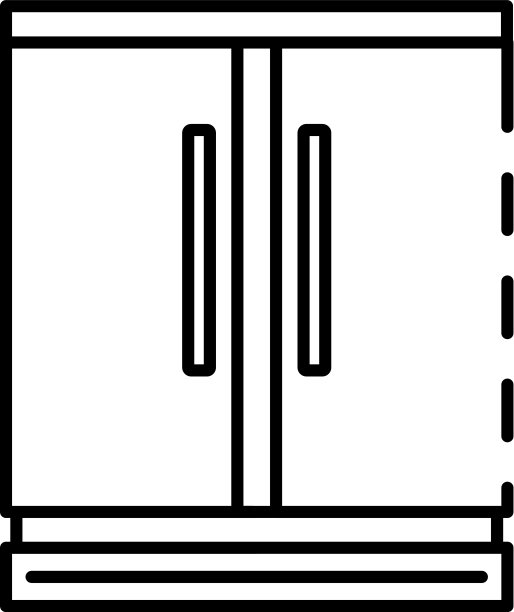 商业冰箱图标轮廓风格图片下载