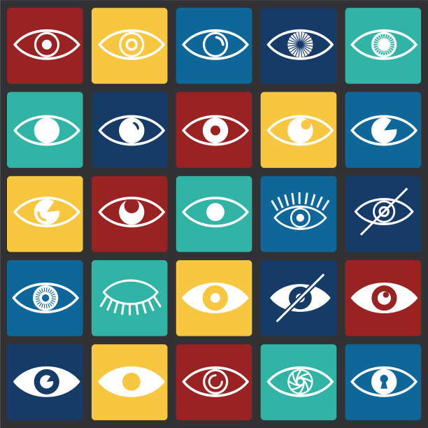 眼睛图标设置为颜色方块背景图片下载