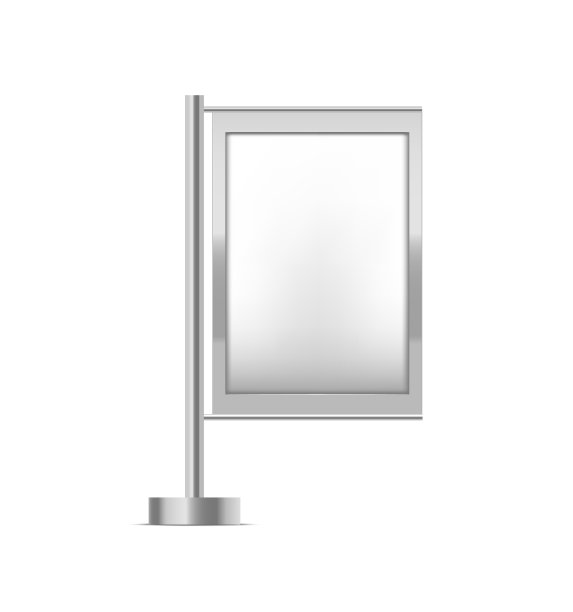 逼真的细节3d空白白色贸易站图片下载