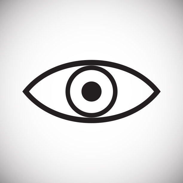 眼睛图标在白色背景的图形和网络图片下载