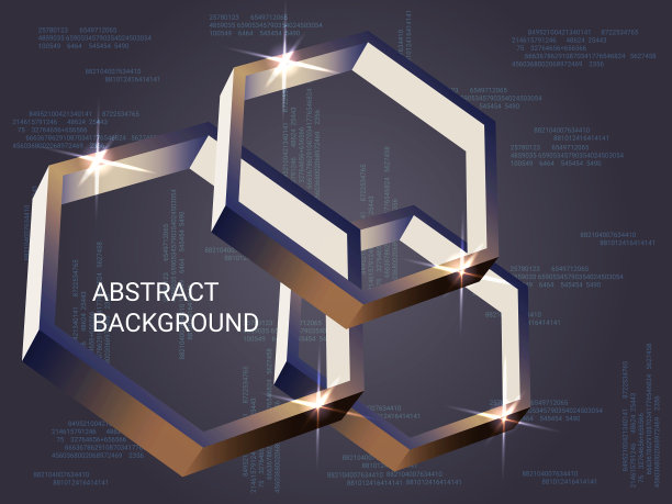 几何多边形在背景上闪闪发光图片下载