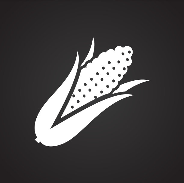 玉米图标在黑色背景的图形和web图片下载