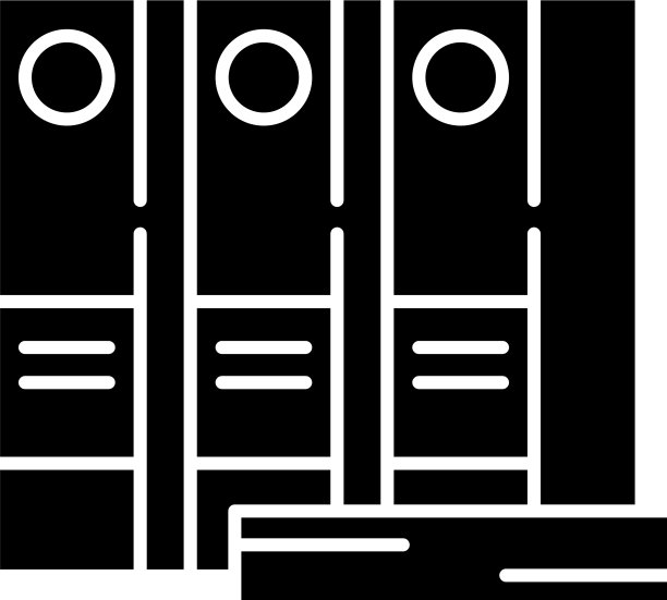 办公室文件夹黑色图标上签名隔离图片下载