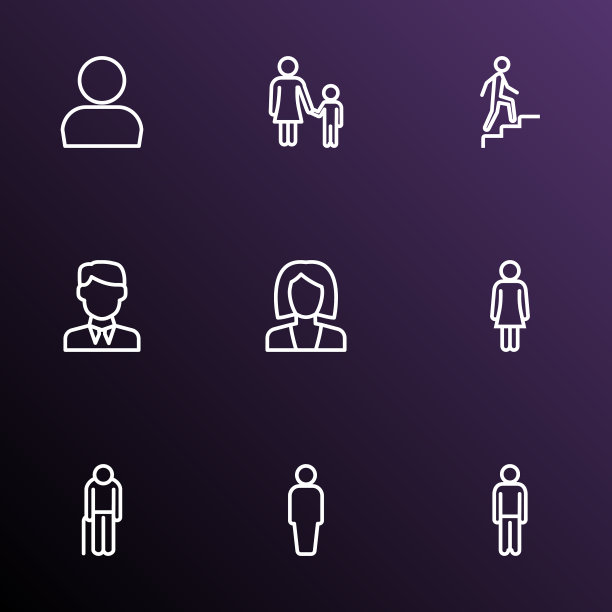 人物图标系列风格设置与商人图片下载