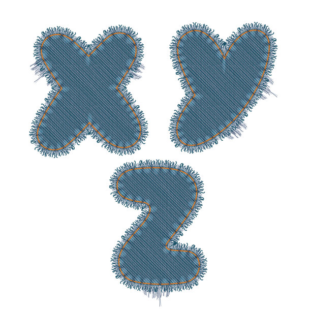 破牛仔字母图片下载