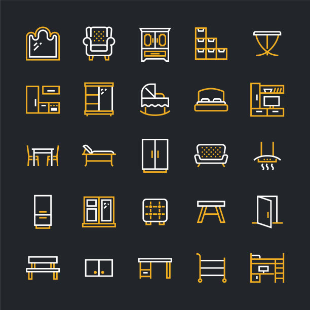 家具平面线条图标客厅电视图片下载