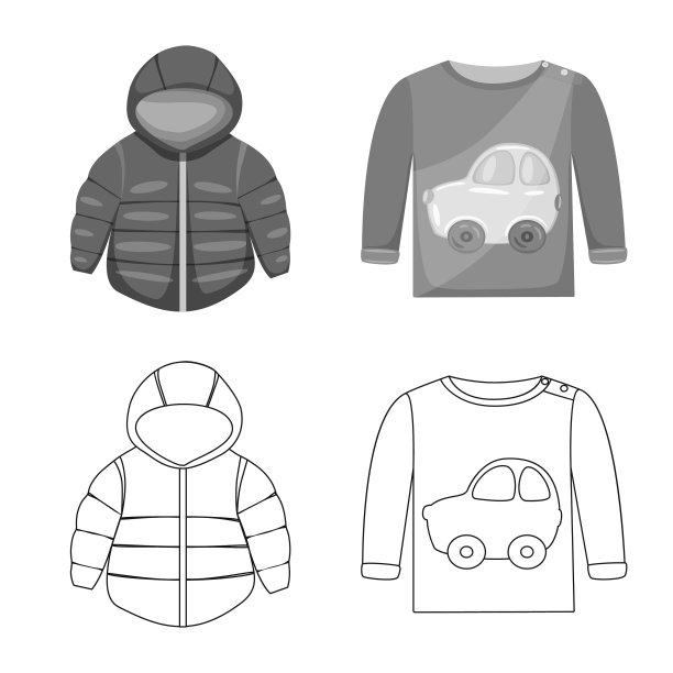 孤立对象时装和服装标志集图片下载