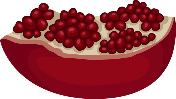 石榴片充满了天然多汁的种子图片下载