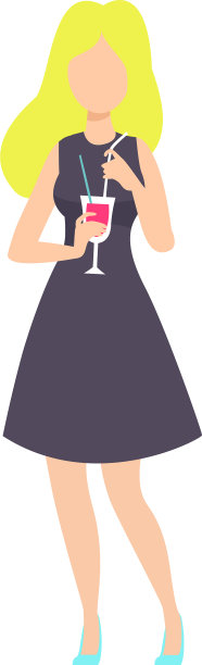 美丽的金发女孩在派对上喝鸡尾酒图片下载