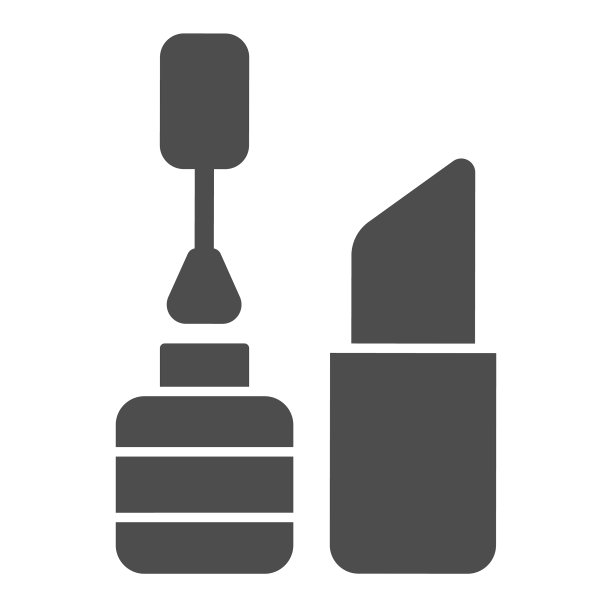 口红和刷子固体图标化妆品标志图片下载