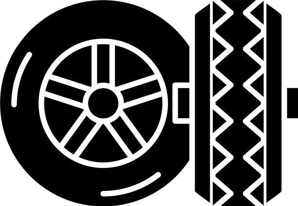 轮胎黑色图标标志隔离图片下载