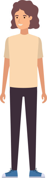 年轻人在白色背景的avatar角色图片下载