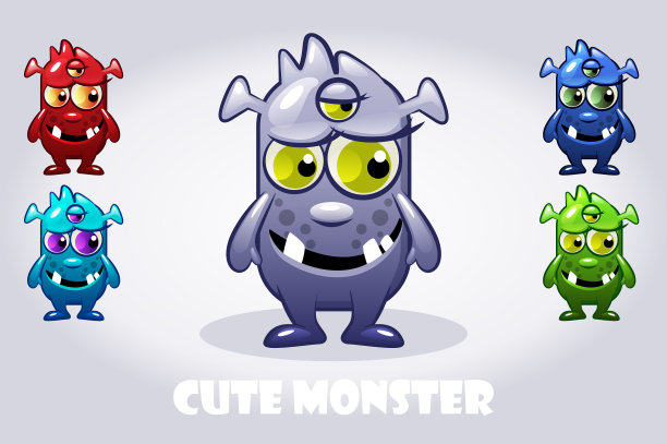 卡通婴儿三眼怪物图片下载