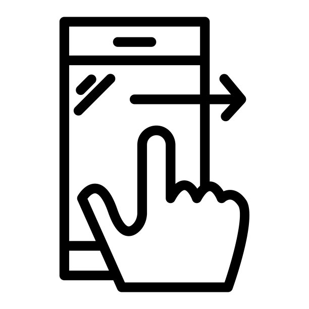 手指触摸智能手机屏幕线条图标图片下载