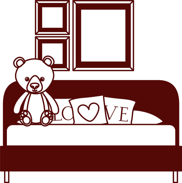 可爱的泰迪熊毛绒枕头在图片下载