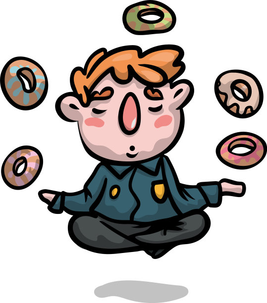 可爱的警察一边做瑜伽一边沉思图片下载