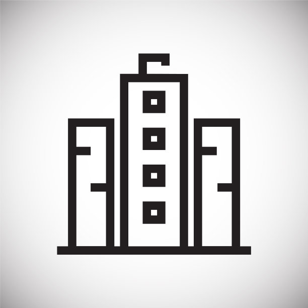 图形背景上的建筑线条图标图片下载