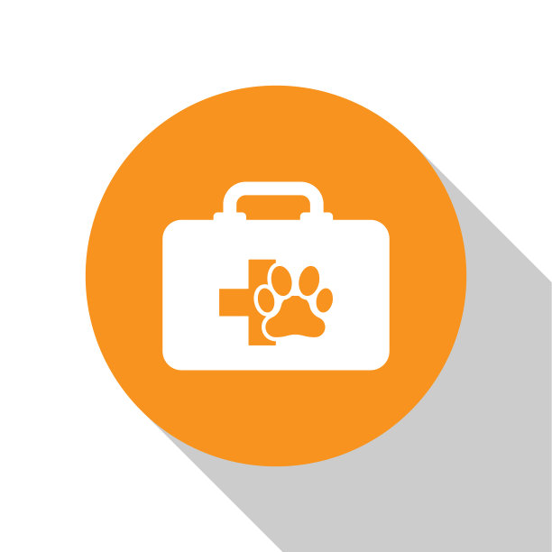 白色宠物急救箱图标隔离在白色图片下载