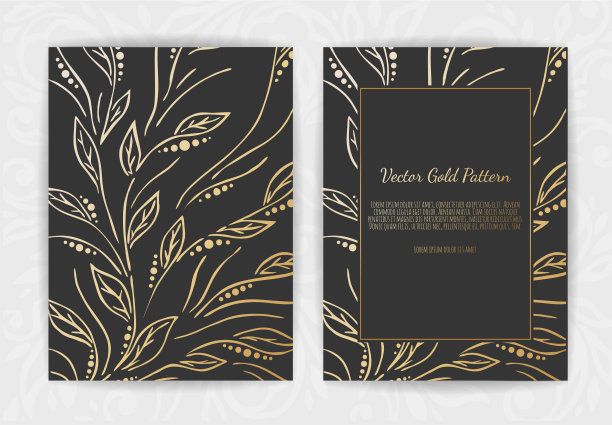 黑色背景上的金色复古贺卡图片下载
