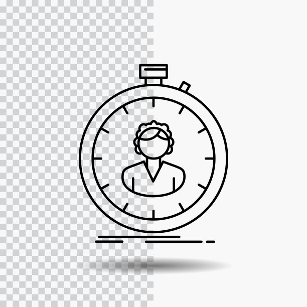 快速度秒表计时器女孩线图标上图片下载