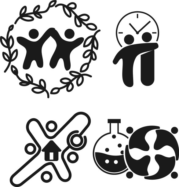 承诺团队合作共同经营黑色标志图片下载
