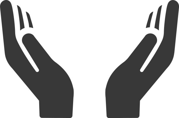 保护双手图标平面设计风格股票图片下载