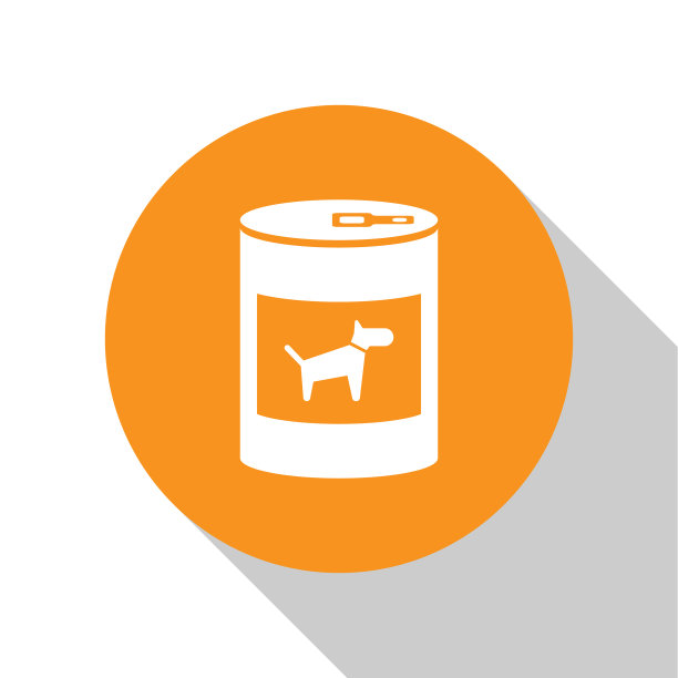白色罐头食品的狗图标孤立在白色图片下载