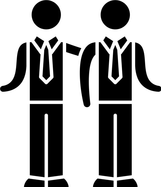 合作伙伴黑色图标签署孤立图片下载