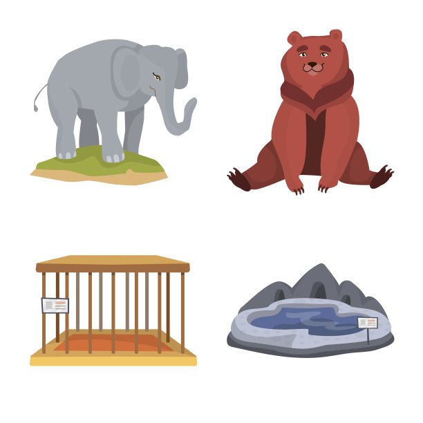 动物园和公园的标志集图片下载