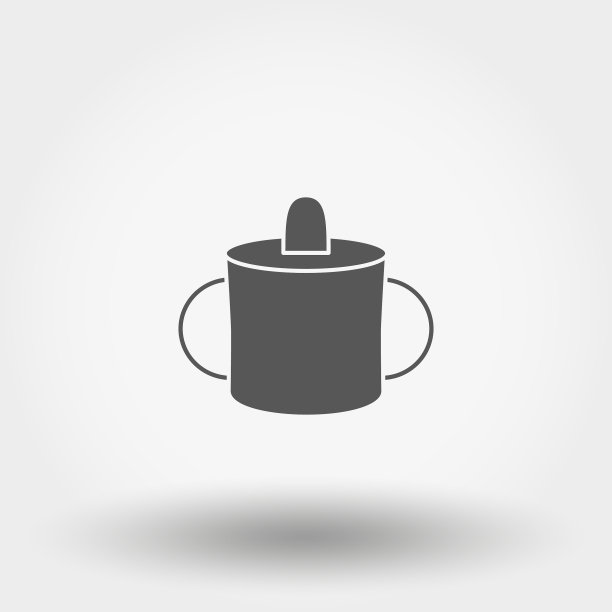 婴儿杯喂养图标剪影图片下载