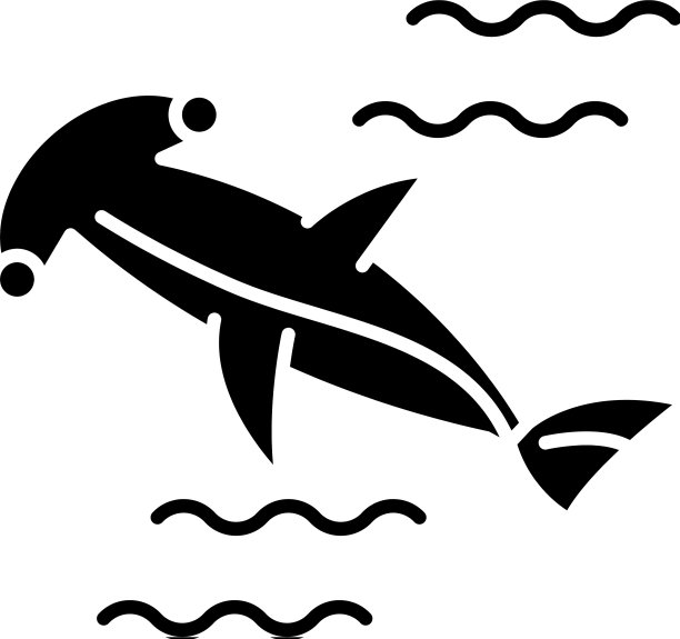 锤鱼黑色图标标志孤立图片下载