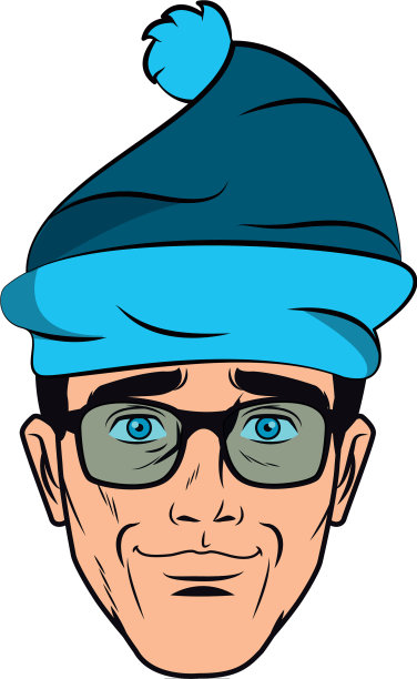 波普艺术男子脸卡通图片下载