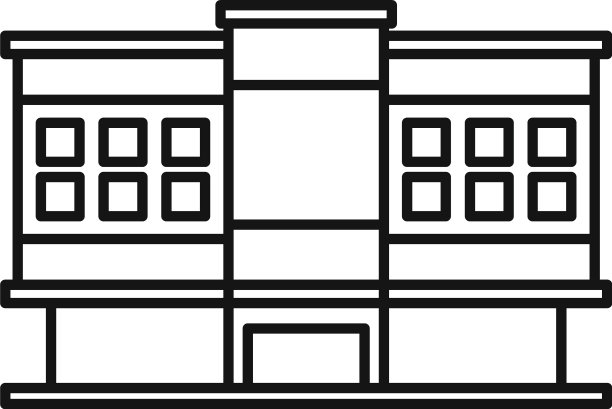 购物中心图标轮廓风格图片下载