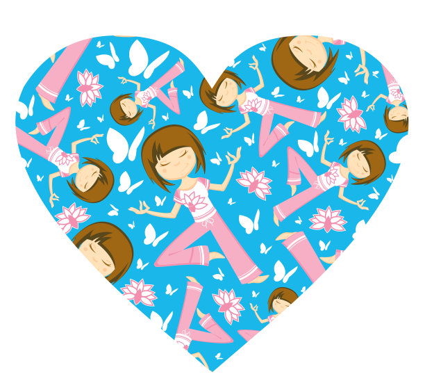 心瑜伽女孩和蝴蝶图片下载