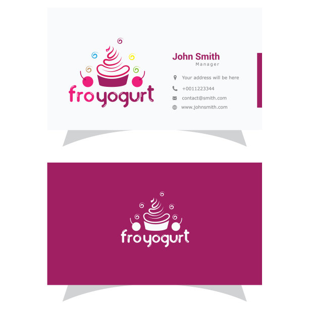 纸杯蛋糕标志冰淇淋和酸奶设计图片下载