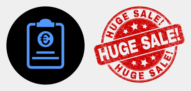 欧元价格pad图标和垃圾巨大的销售图片下载