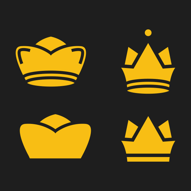 皇冠皇家国王标志设计抽象徽章图片下载