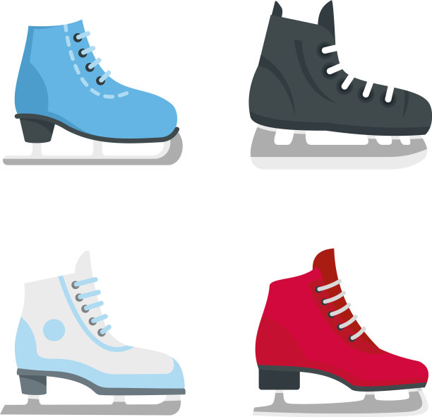 冰鞋图标设置平风格图片下载