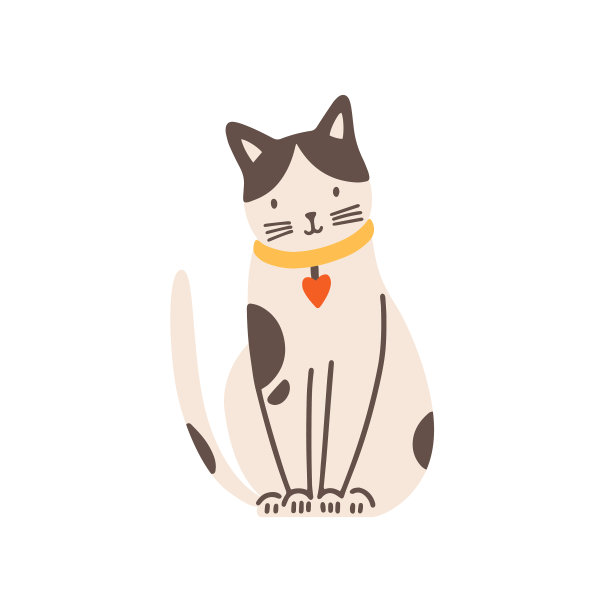 有趣可爱的斑点猫孤立在白色图片下载